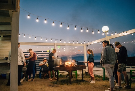 Spend an evening with friends in the BBQ area under the open sky overlooking Baikal.